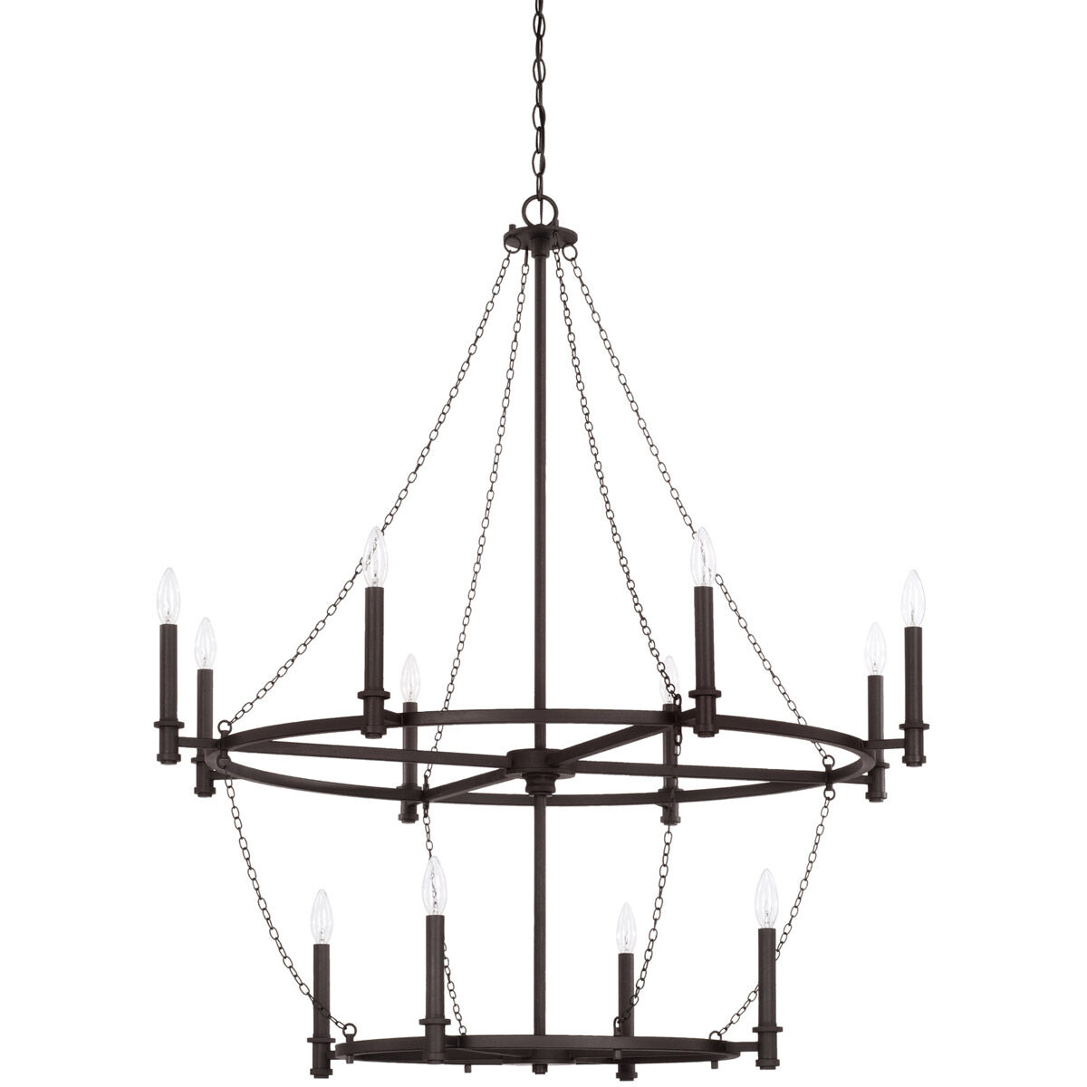 Lancaster 12 Light 41 inch Black Iron Chandelier Ceiling Light