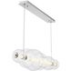 Atomo Linear Chandelier Ceiling Light in Chrome, Clear