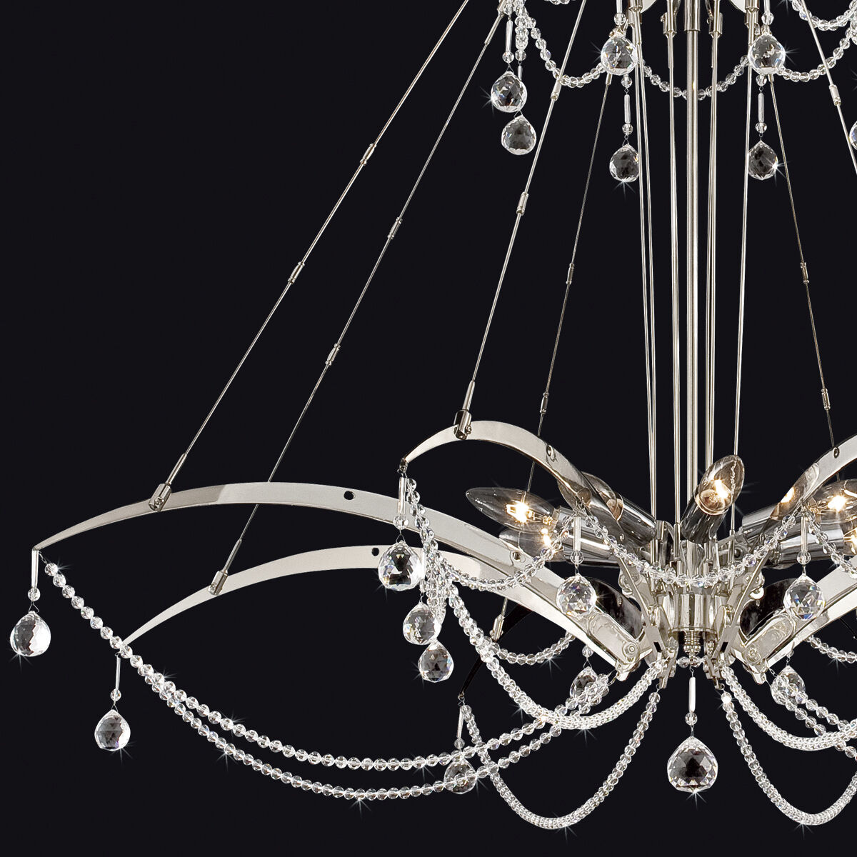 Gambari 8 Light 39 inch Satin Nickel Chandelier Ceiling Light