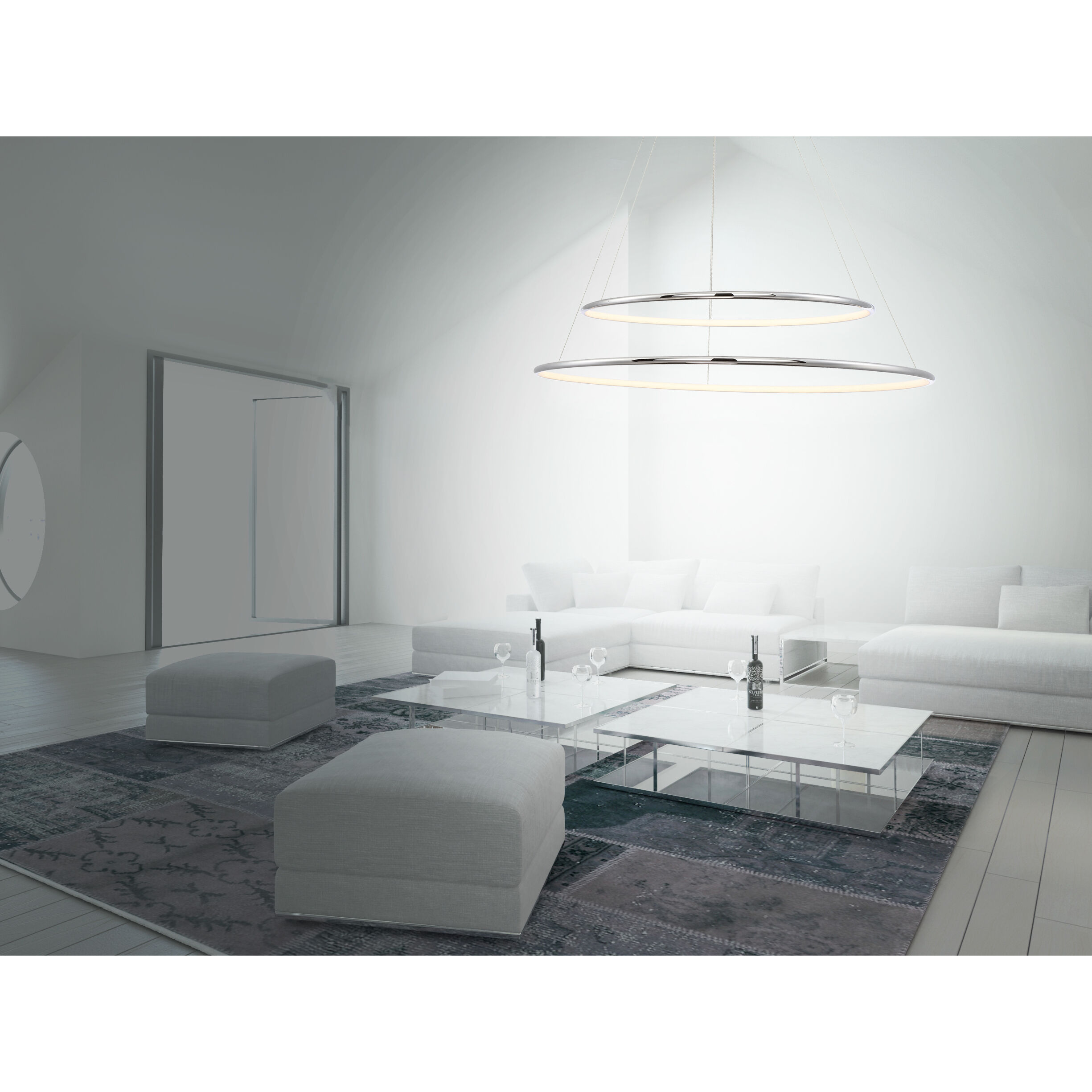 Valley LED 31.5 inch Chrome Chandelier Ceiling Light, Large