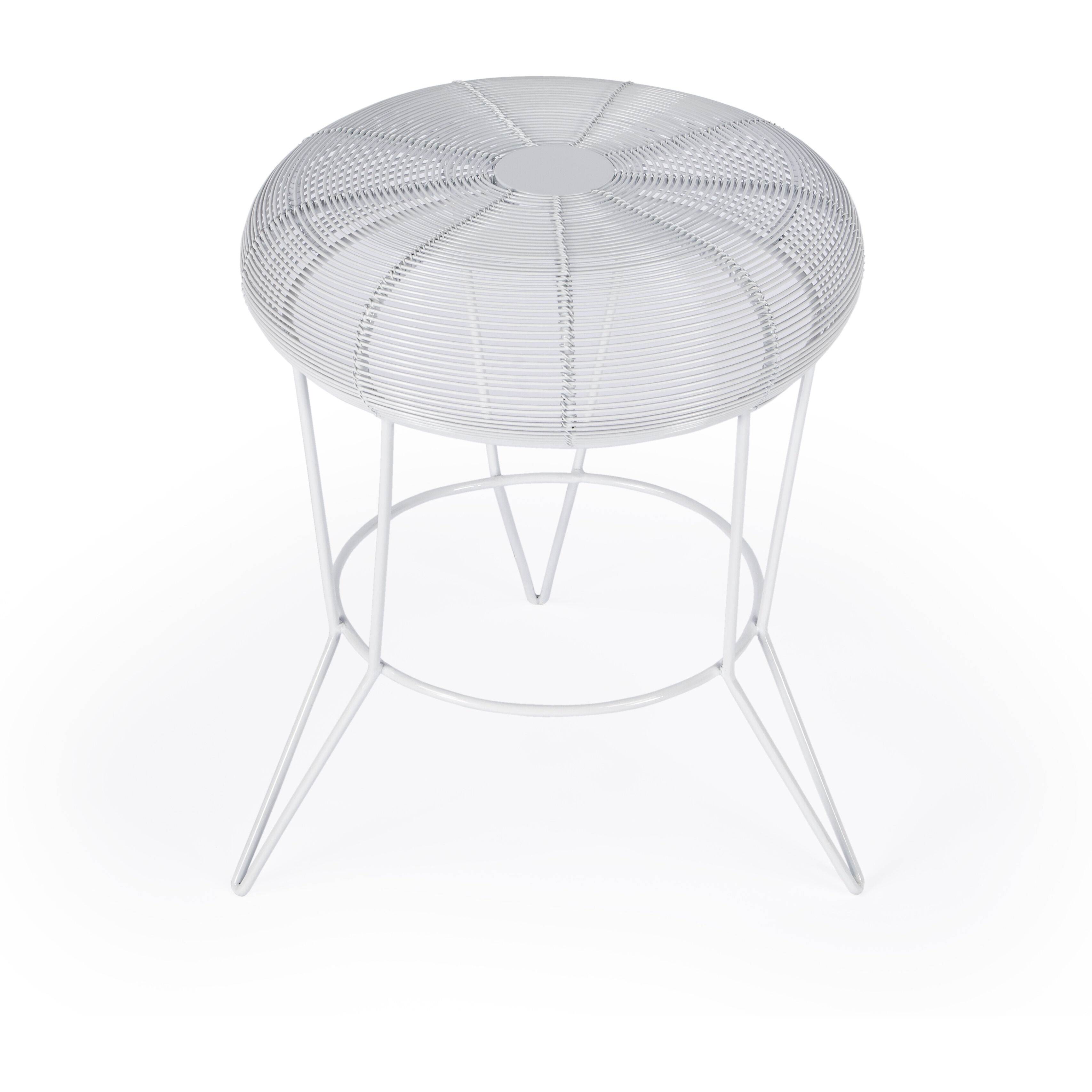 Allen Decorative Wire Side Table in White