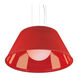 Ribo 1 Light 20 inch Chrome Pendant Ceiling Light in Red, Large