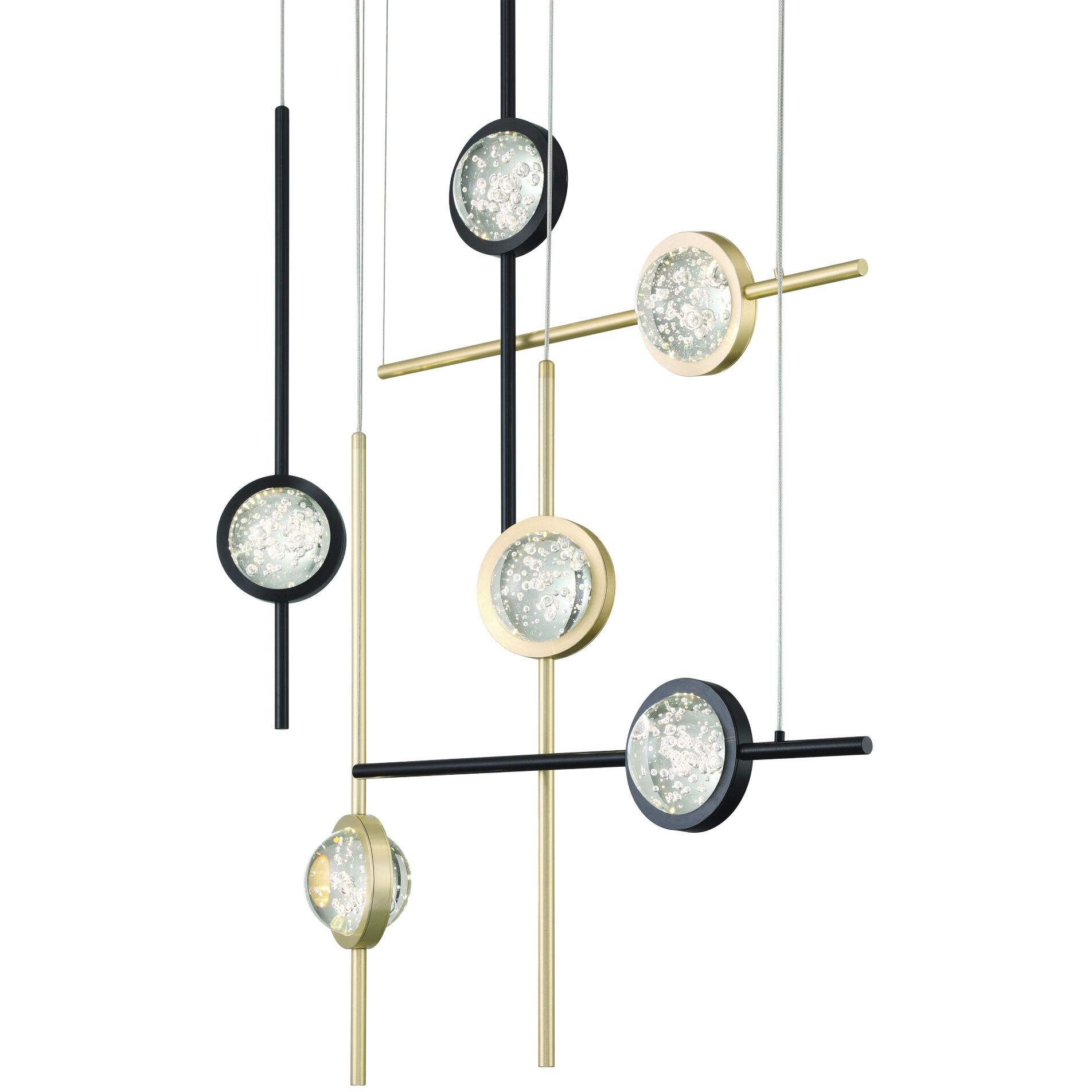 Barletta 6 Light 7.75 inch Gold and Black Chandelier Ceiling Light