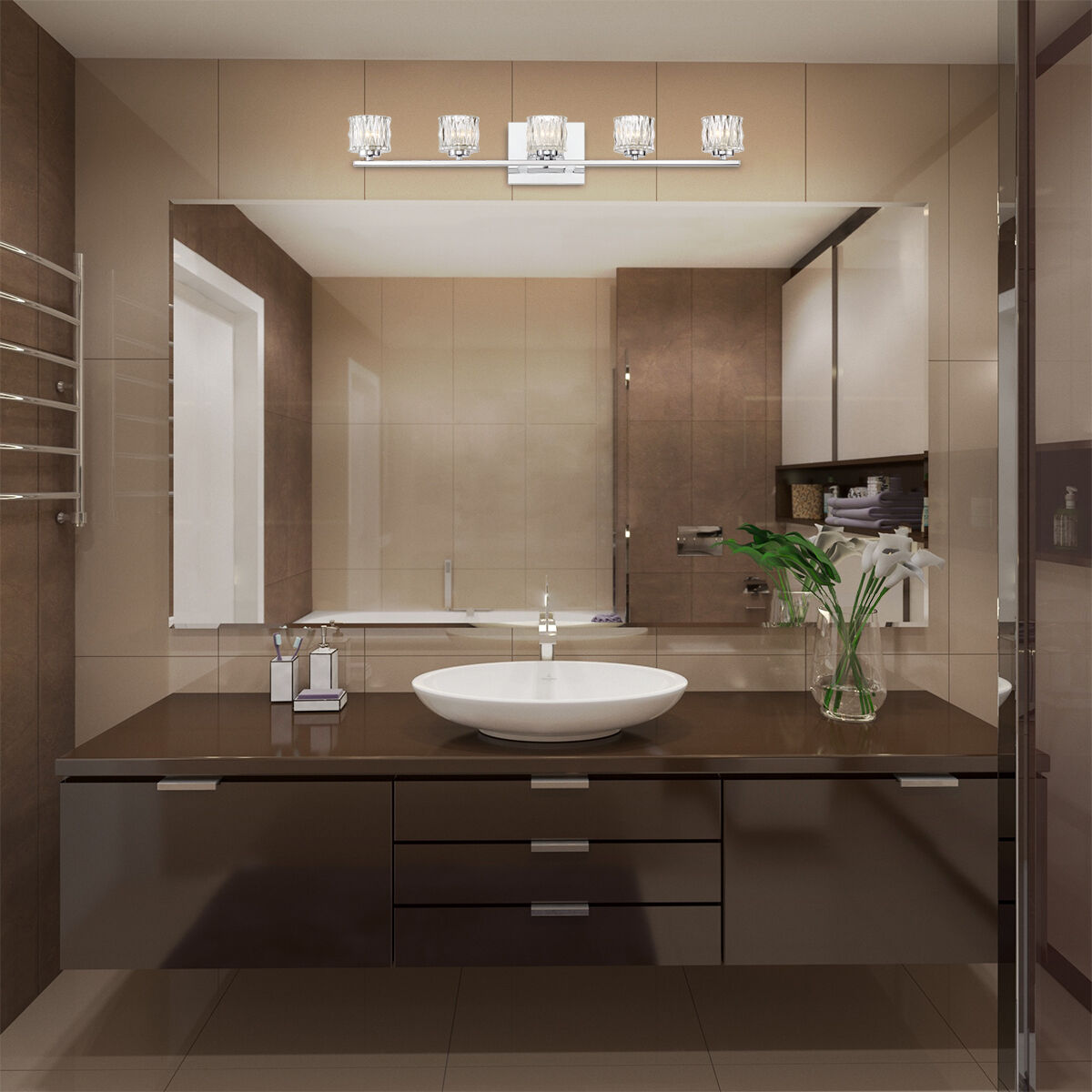 Guelph LED 32 inch Chrome Vanity Light Wall Light