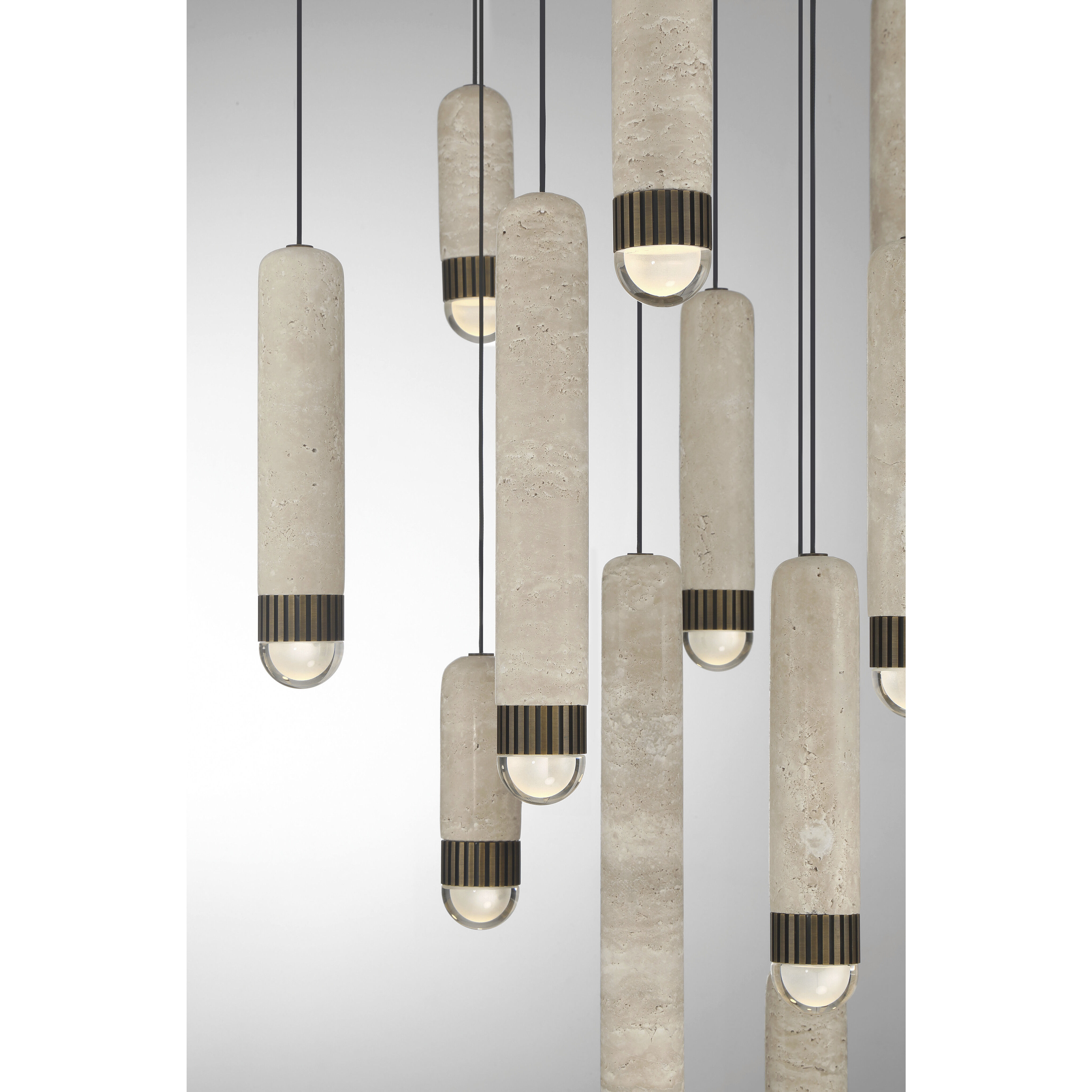 Cambre LED 32 inch Antique Brass Multi Drop Chandelier Ceiling Light