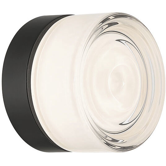 Sternn LED 5 inch Matte Black Outdoor Surface Mount in Clear Smooth