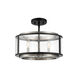 Tambouro 3 Light 16 inch Matte Black With Satin Nickel Pendant Ceiling Light
