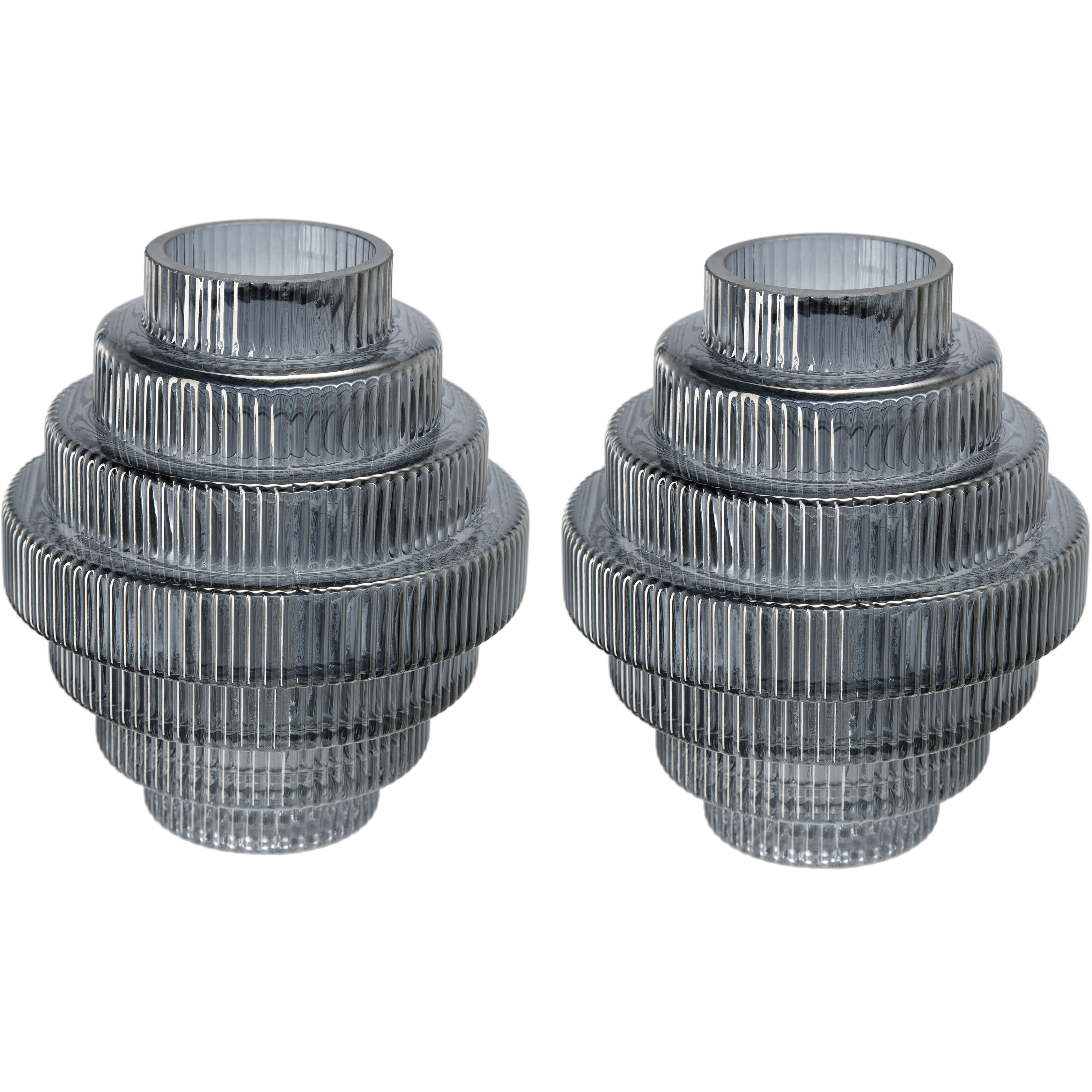 Ribbed Geometric 6.70 inch  X 5.90 inch Vase