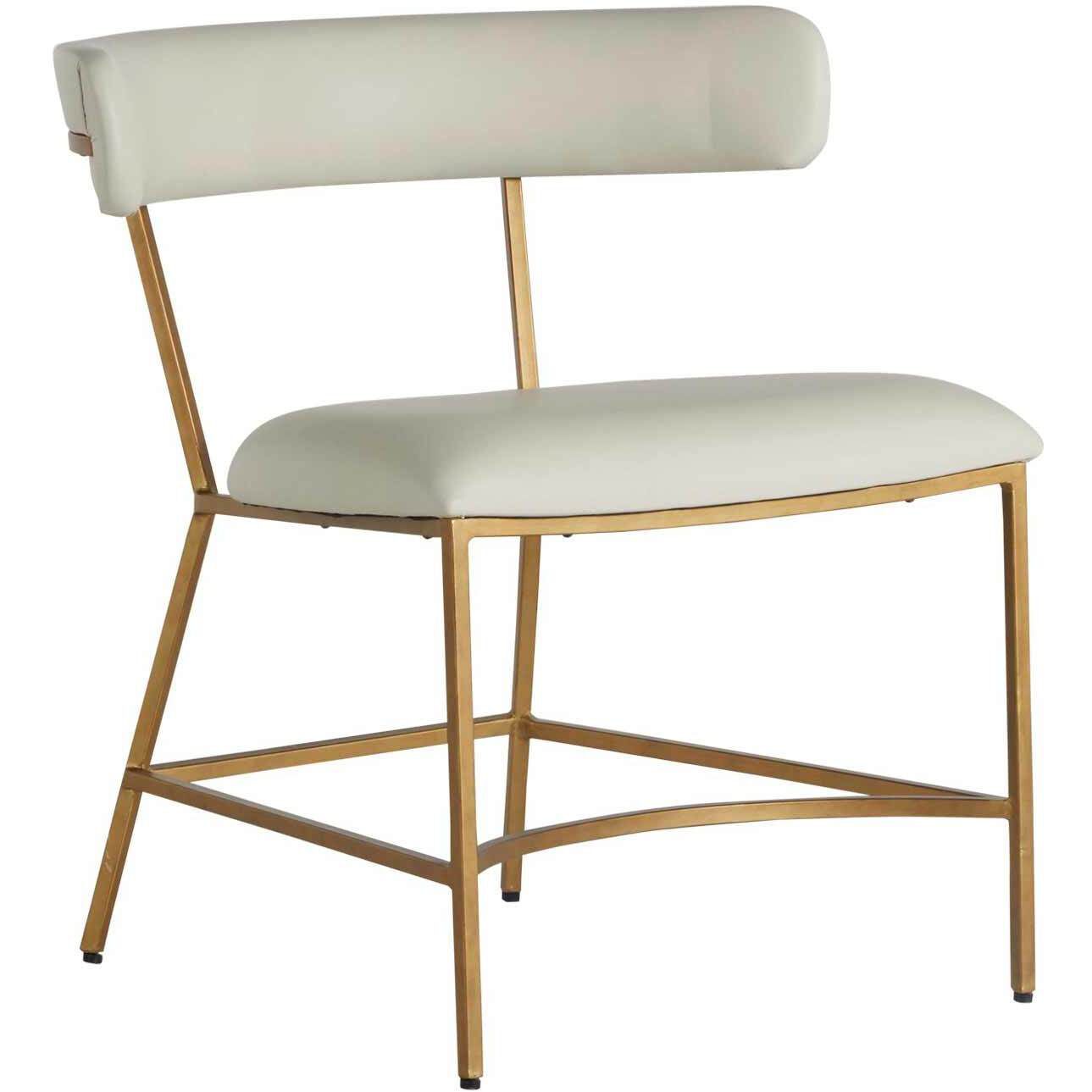 Matlock White Leather / Antique Gold Dining Chair