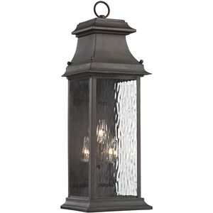 Forged Provincial 3 Light 23 inch Charcoal Outdoor Wall Sconce