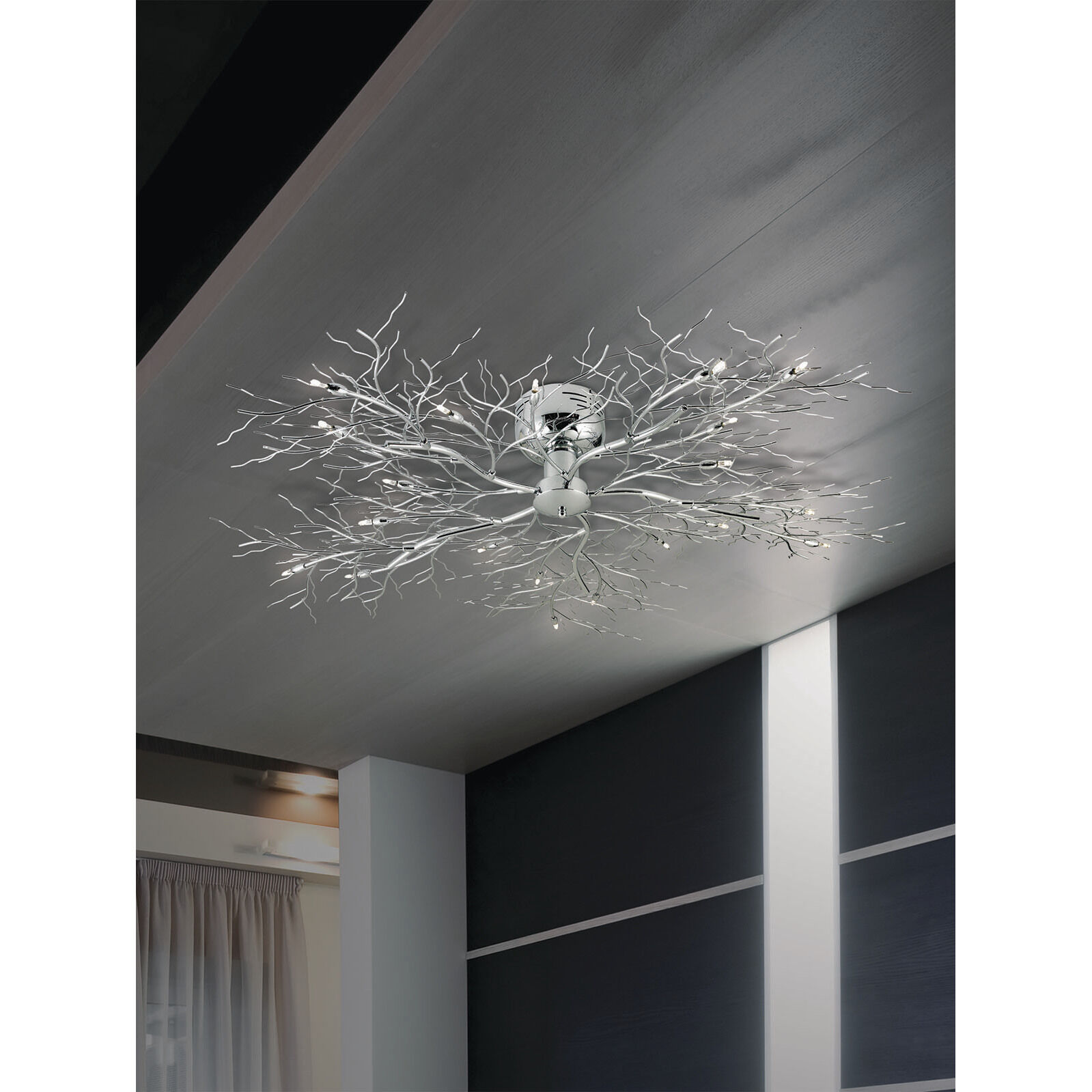 Autumn 20 Light 45 inch Chrome Flush Mount Ceiling Light