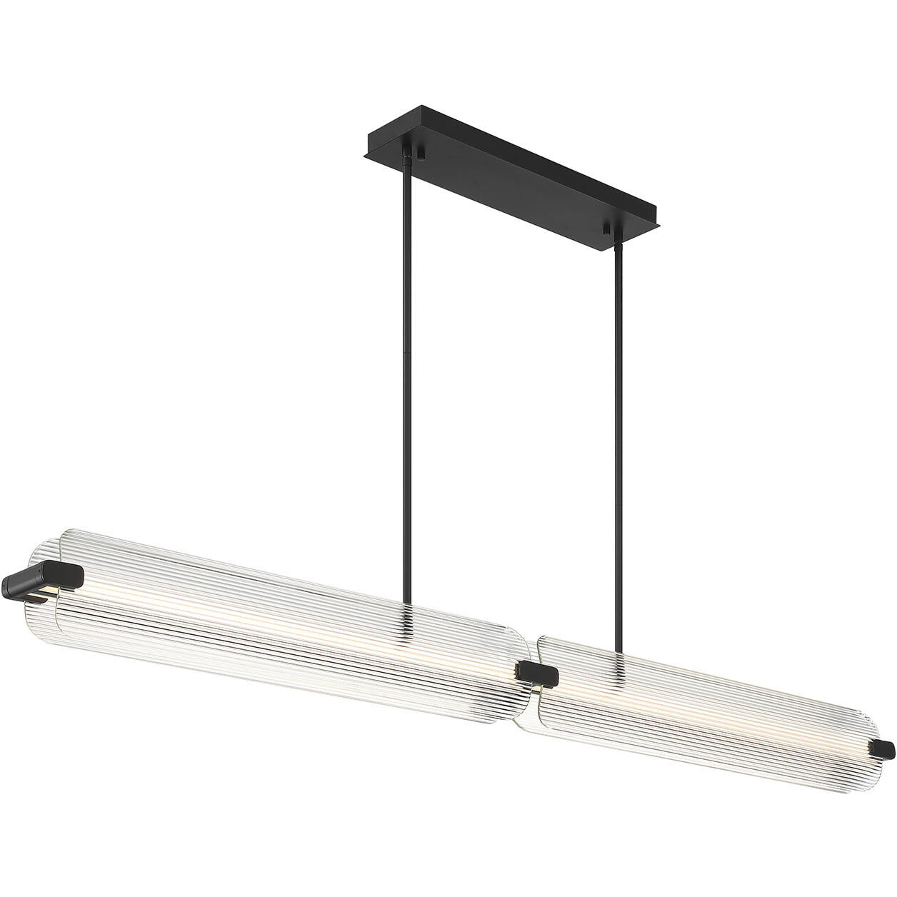 Neoness LED 67 inch Matte Black Linear Chandelier Ceiling Light in Clear