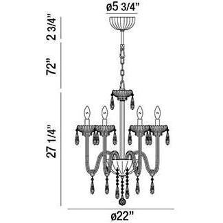 Villa 6 Light 22 inch Chrome Chandelier Ceiling Light