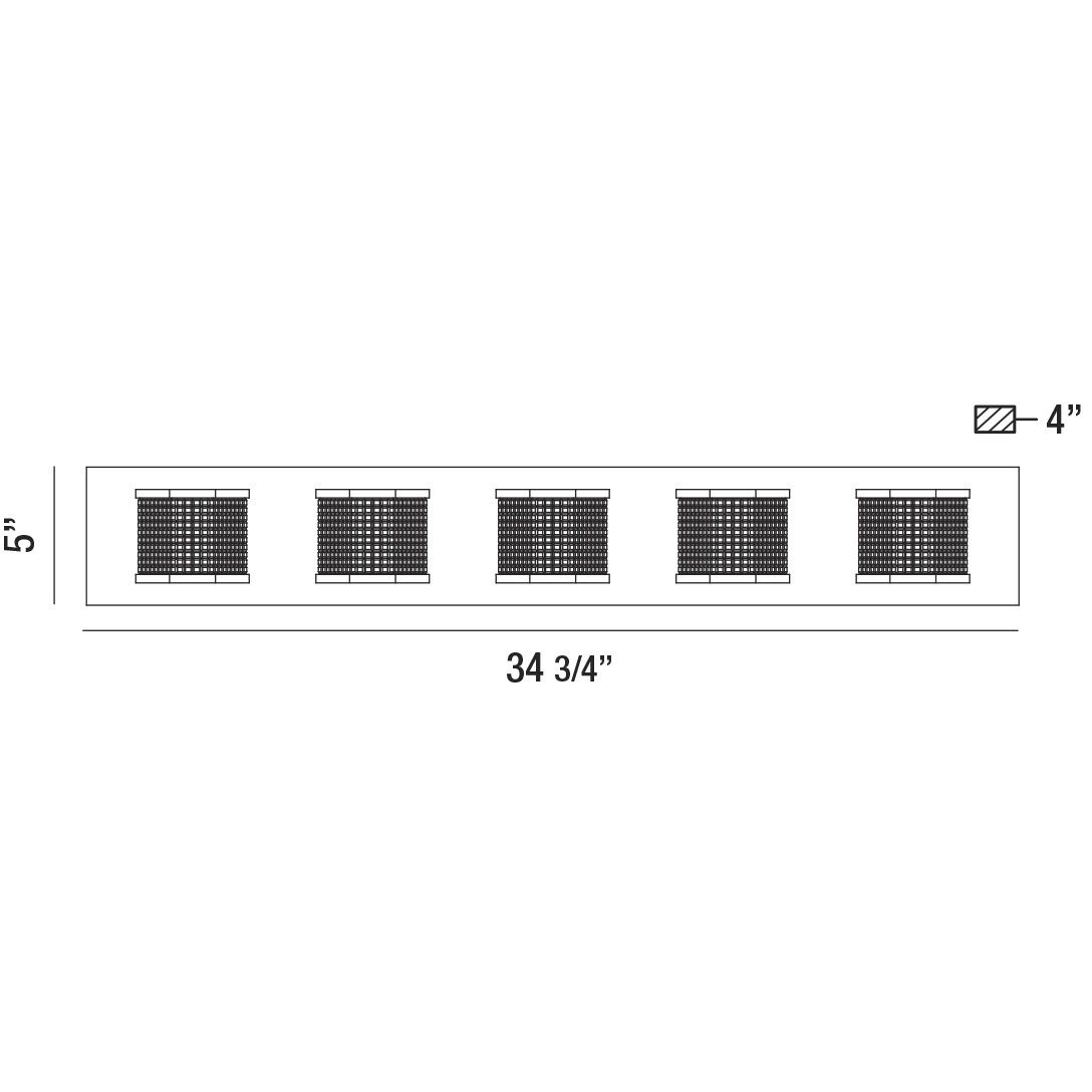 Belgroue LED 35 inch Chrome Vanity Light Wall Light