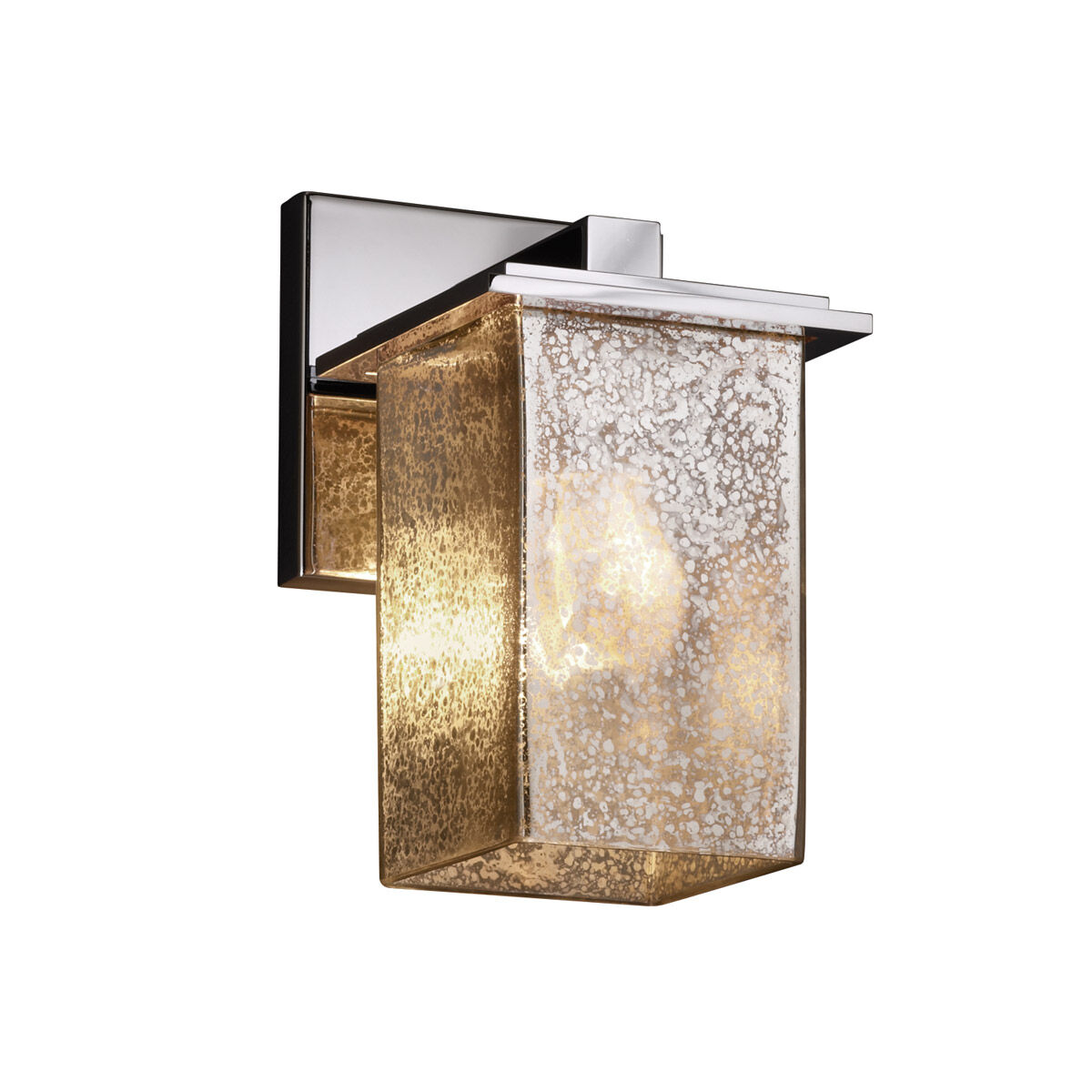 Fusion 1 Light 5 inch Polished Chrome Wall Sconce Wall Light in Mercury Glass, Incandescent