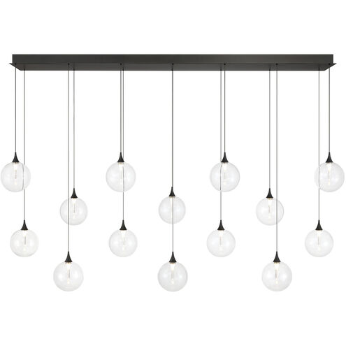Iissa 14 Light 15.5 inch Black Chandelier Ceiling Light in Clear