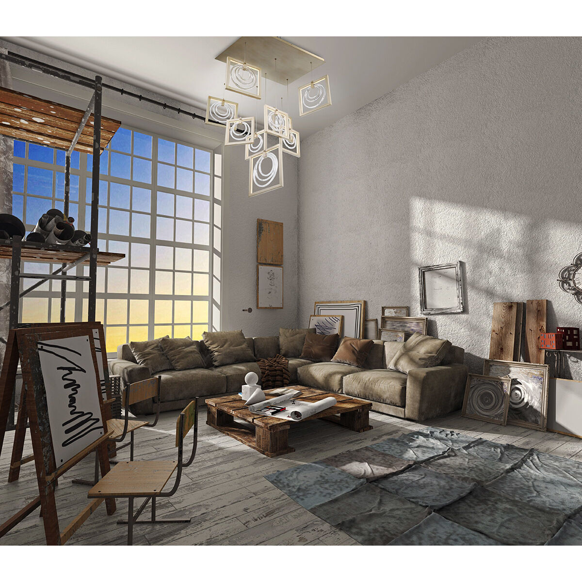 Corinna LED 3 inch Antique Silver Chandelier Ceiling Light