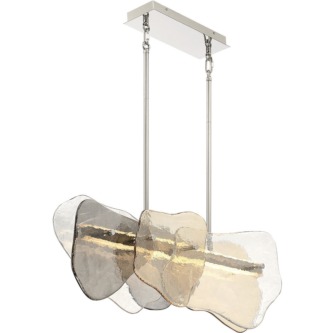 Grotto LED 39.4 inch Polished Nickel Linear Chandelier Ceiling Light
