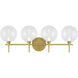 Iissa 4 Light 29.5 inch Gold Vanity Light Wall Light in Clear