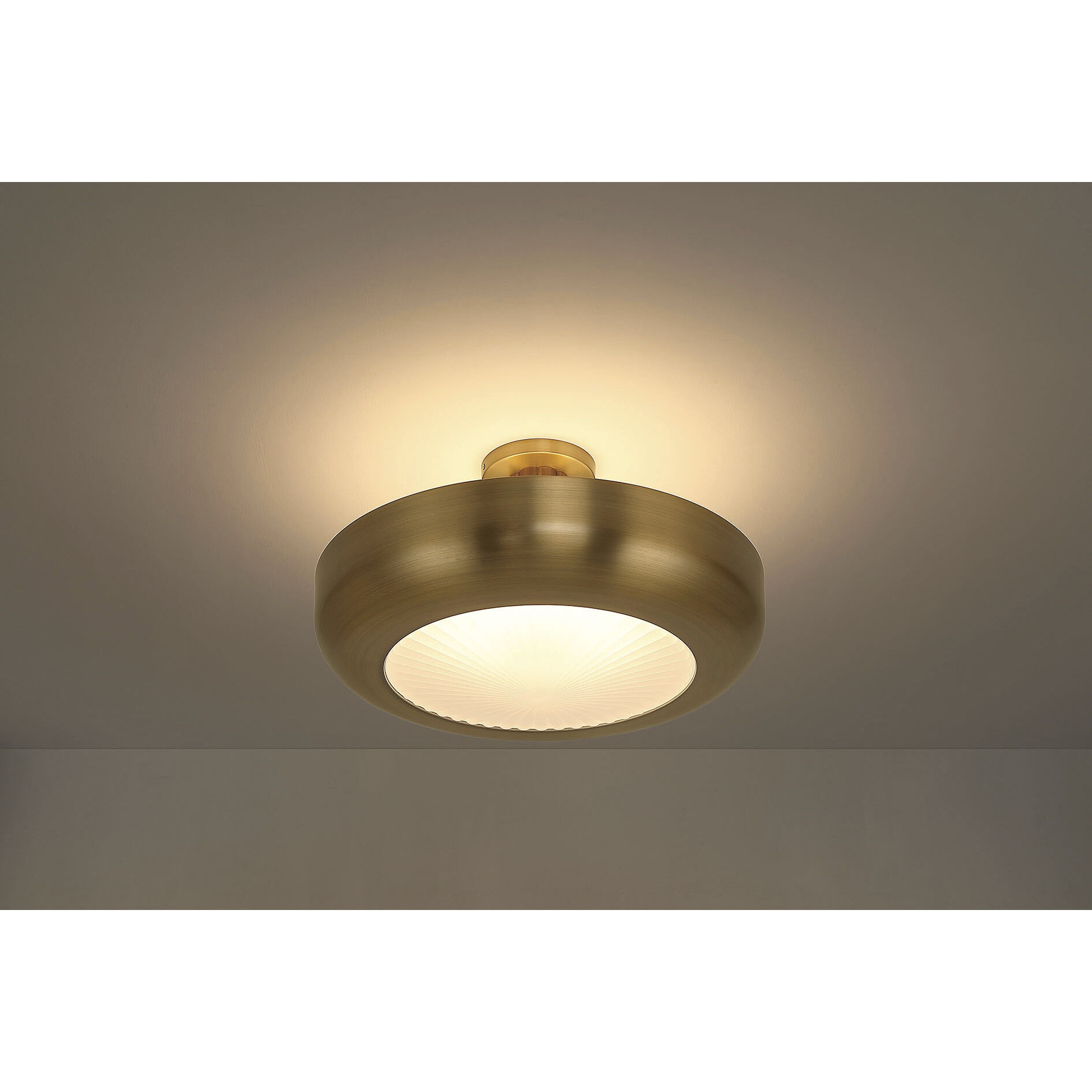 Macey LED 22.25 inch Antique Brass Semi-Flush Mount Ceiling Light
