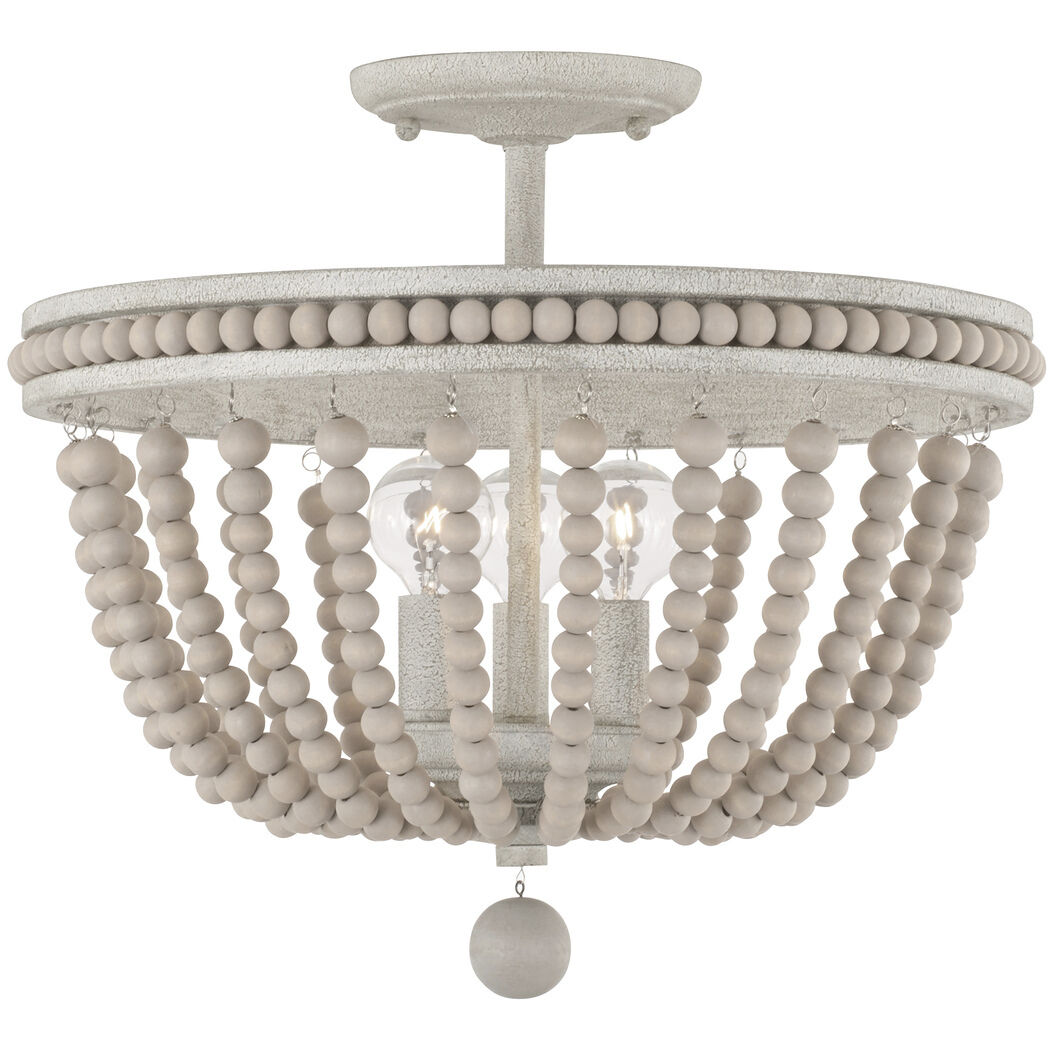 Handley 3 Light 15.5 inch Sand Dollar Semi-Flush Ceiling Light