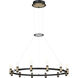 Albany LED 31.5 inch Brass and Black Chandelier Ceiling Light