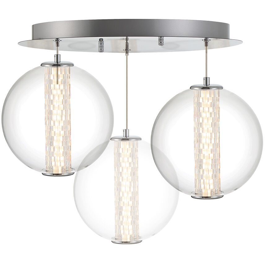 Atomo LED 20.5 inch Chrome Chandelier Ceiling Light