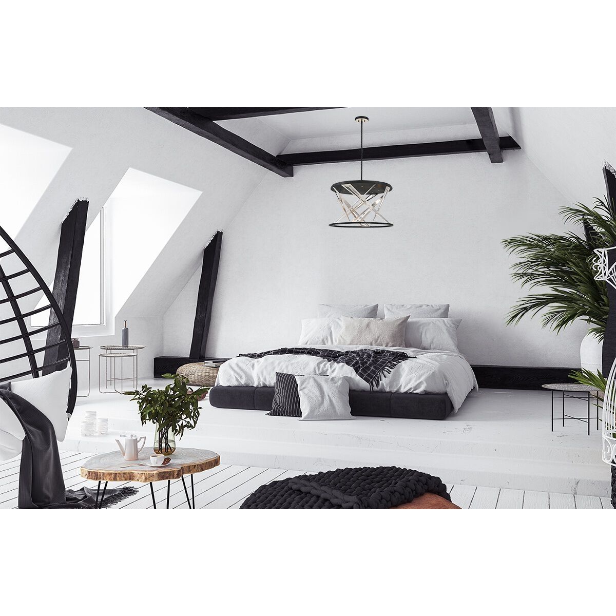 Sarise LED 14 inch Black Chandelier Ceiling Light