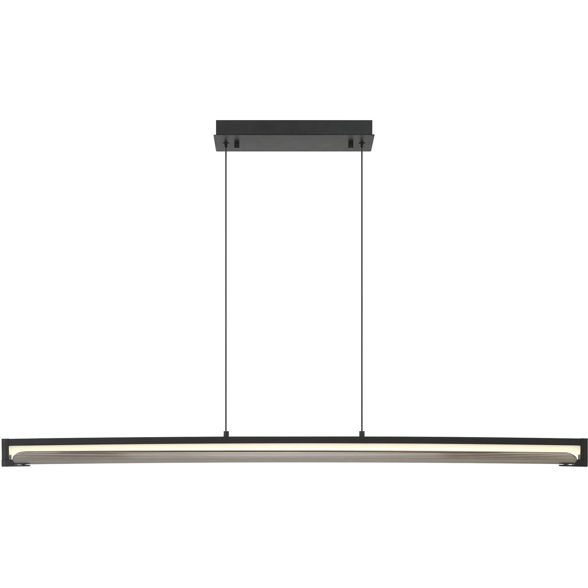 Neoness LED 50 inch Matte Black Linear Chandelier Ceiling Light in Smoke