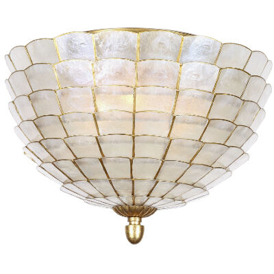 Samal 3 Light 16 inch Oxidized Gold Leaf Flush Mount Ceiling Light