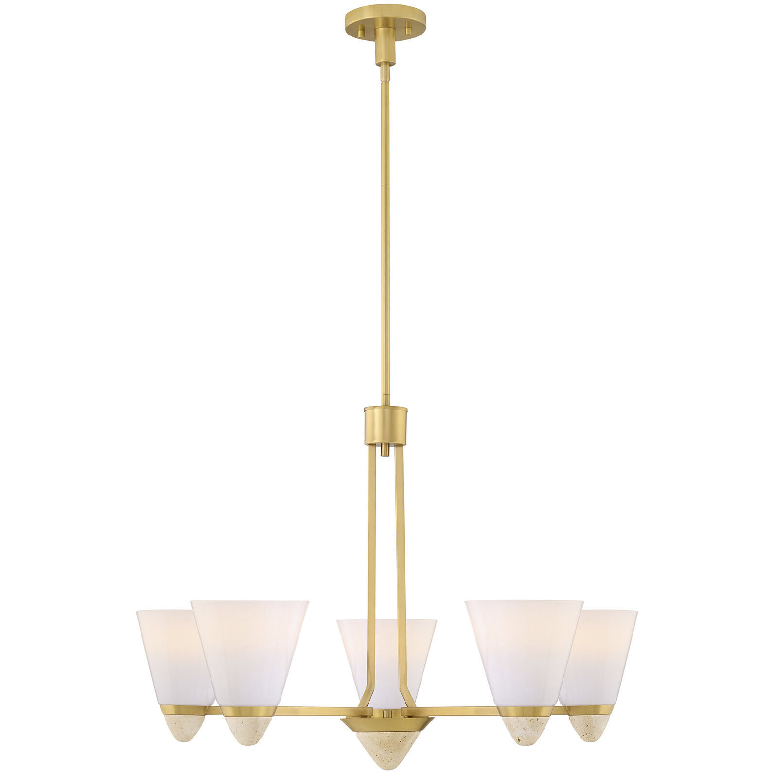 Kohlman 5 Light 30 inch Warm Brass Chandelier Ceiling Light