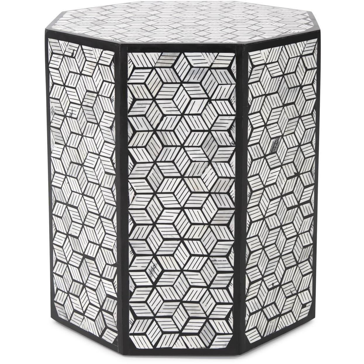 Avanti 18 X 16 inch Black and White End Table