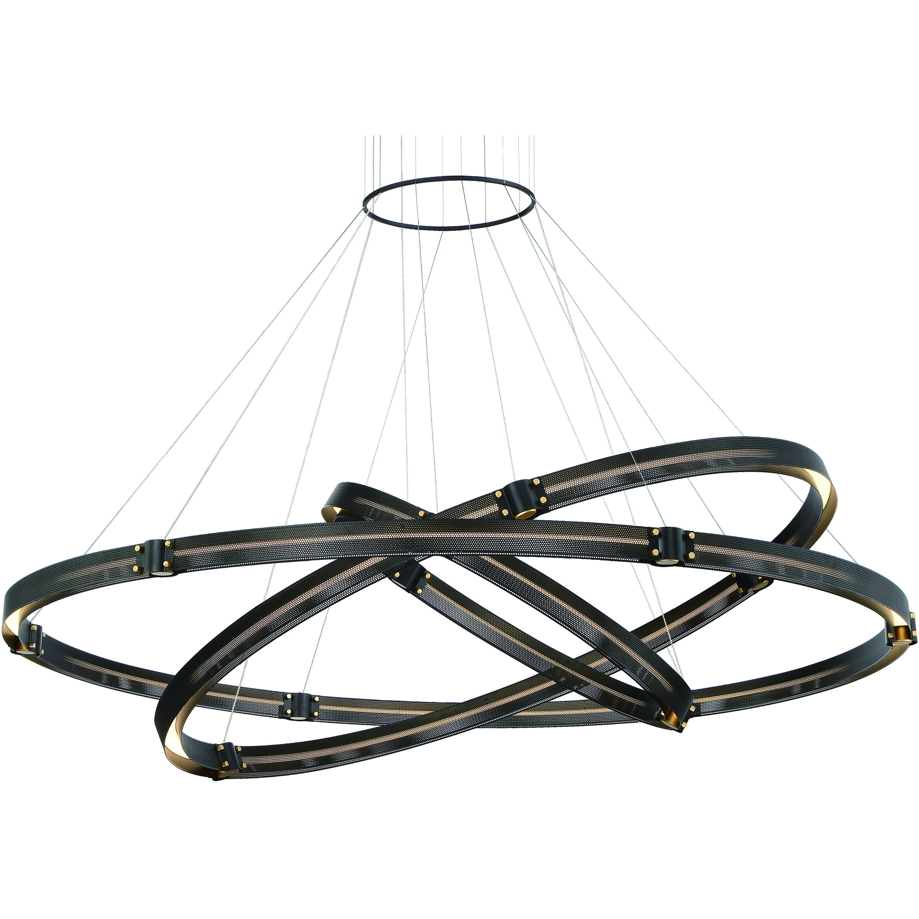 Admiral LED 61.75 inch Gold and Black Chandelier Ceiling Light