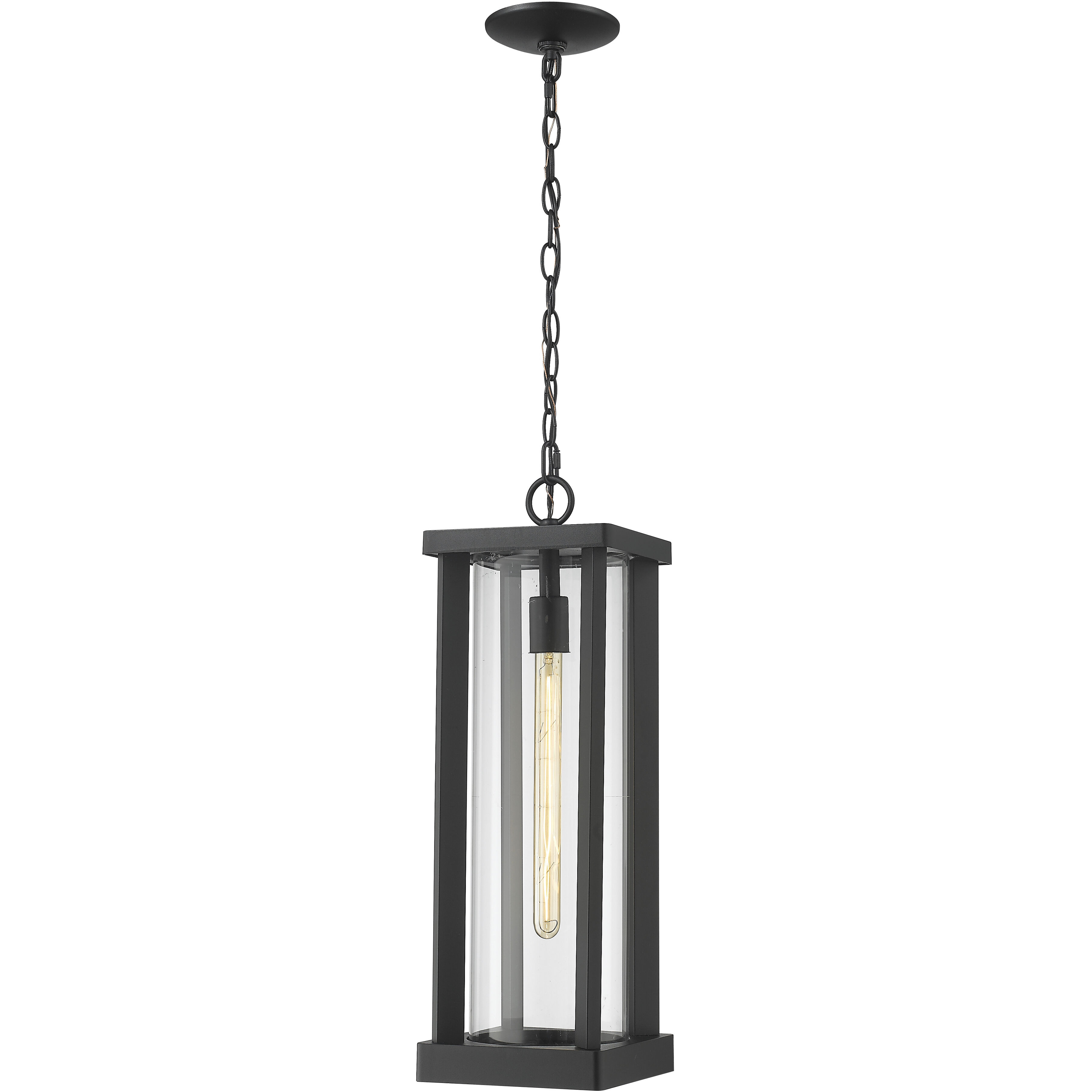 Glenwood 1 Light 7.5 inch Black Outdoor Chain Mount Ceiling Fixture