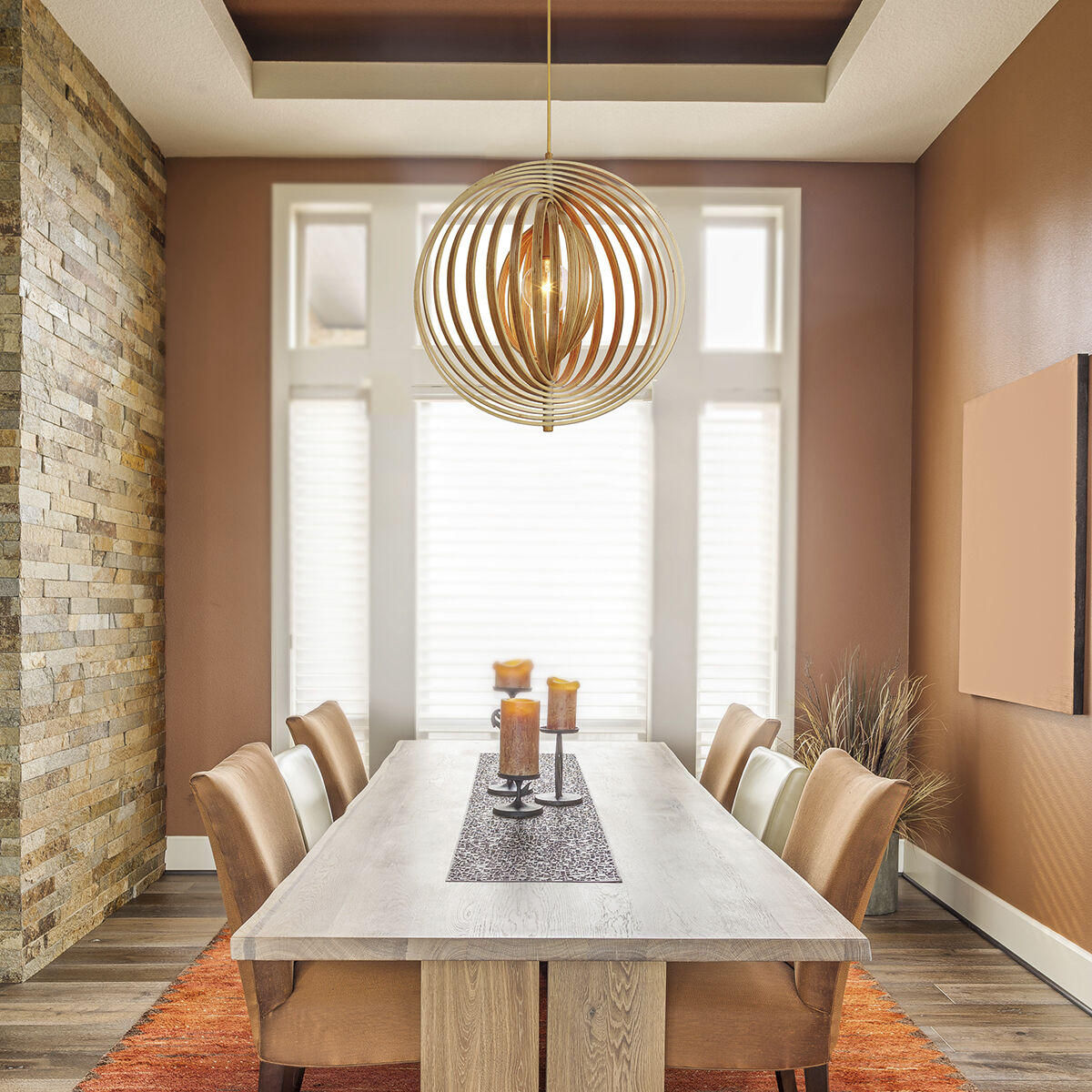 Abruzzo 1 Light 19.25 inch Wood Pendant Ceiling Light