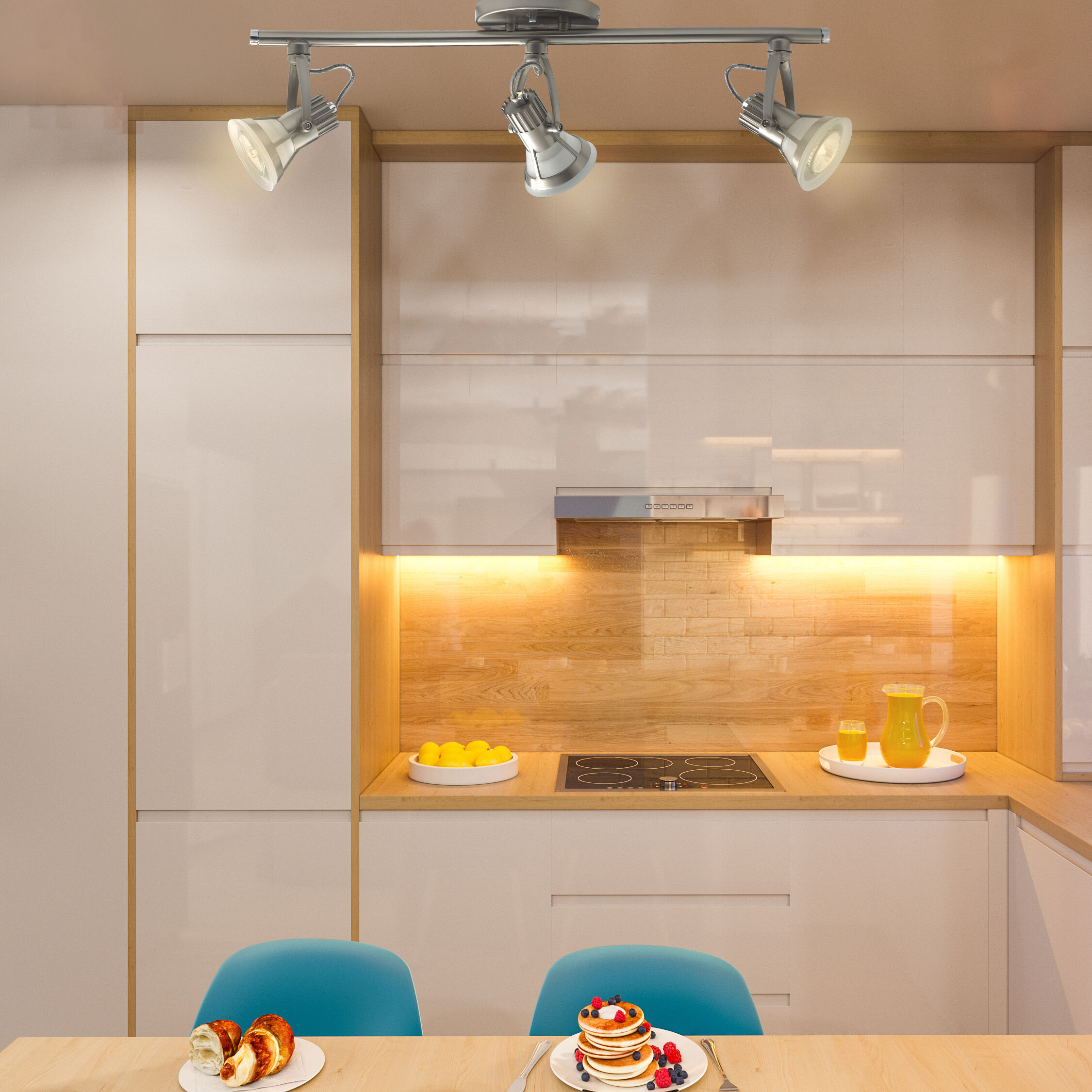 Vortex Satin Nickel Track Ceiling Light