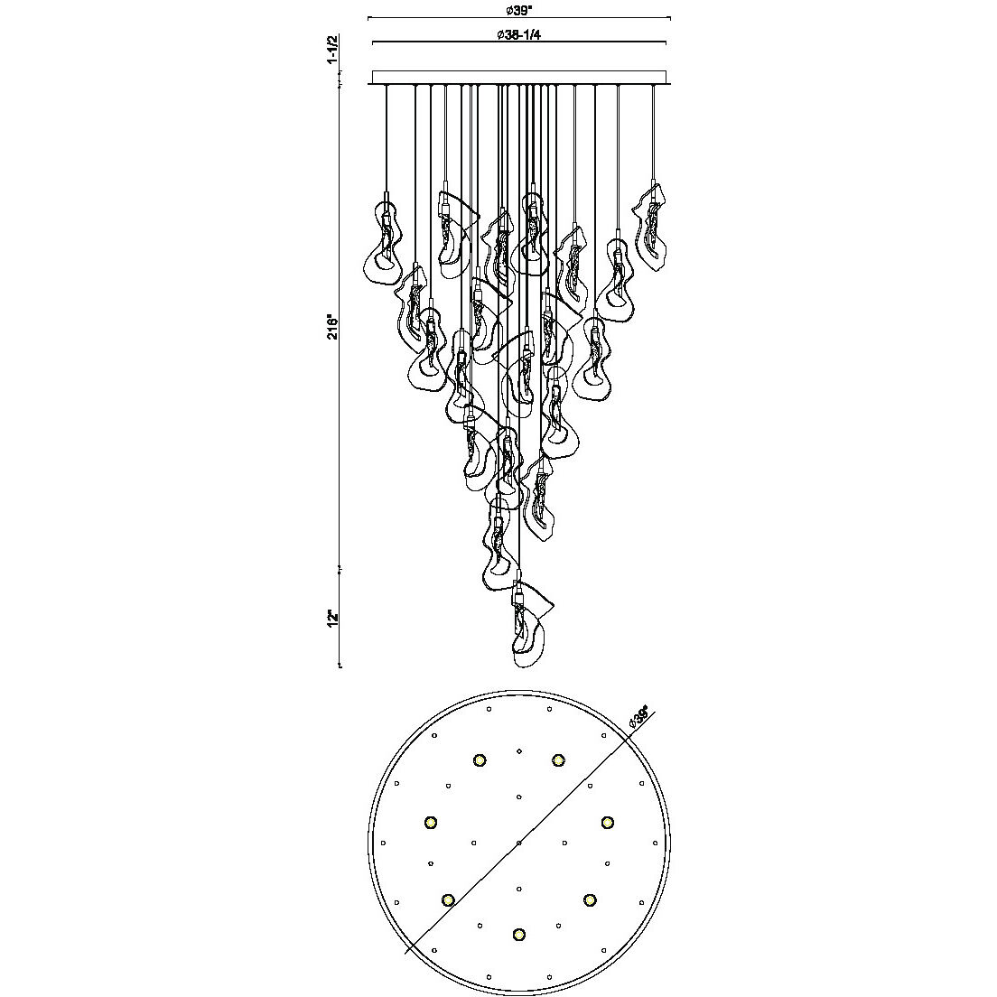 Norah 26 Light 39 inch Gold Chandelier Ceiling Light