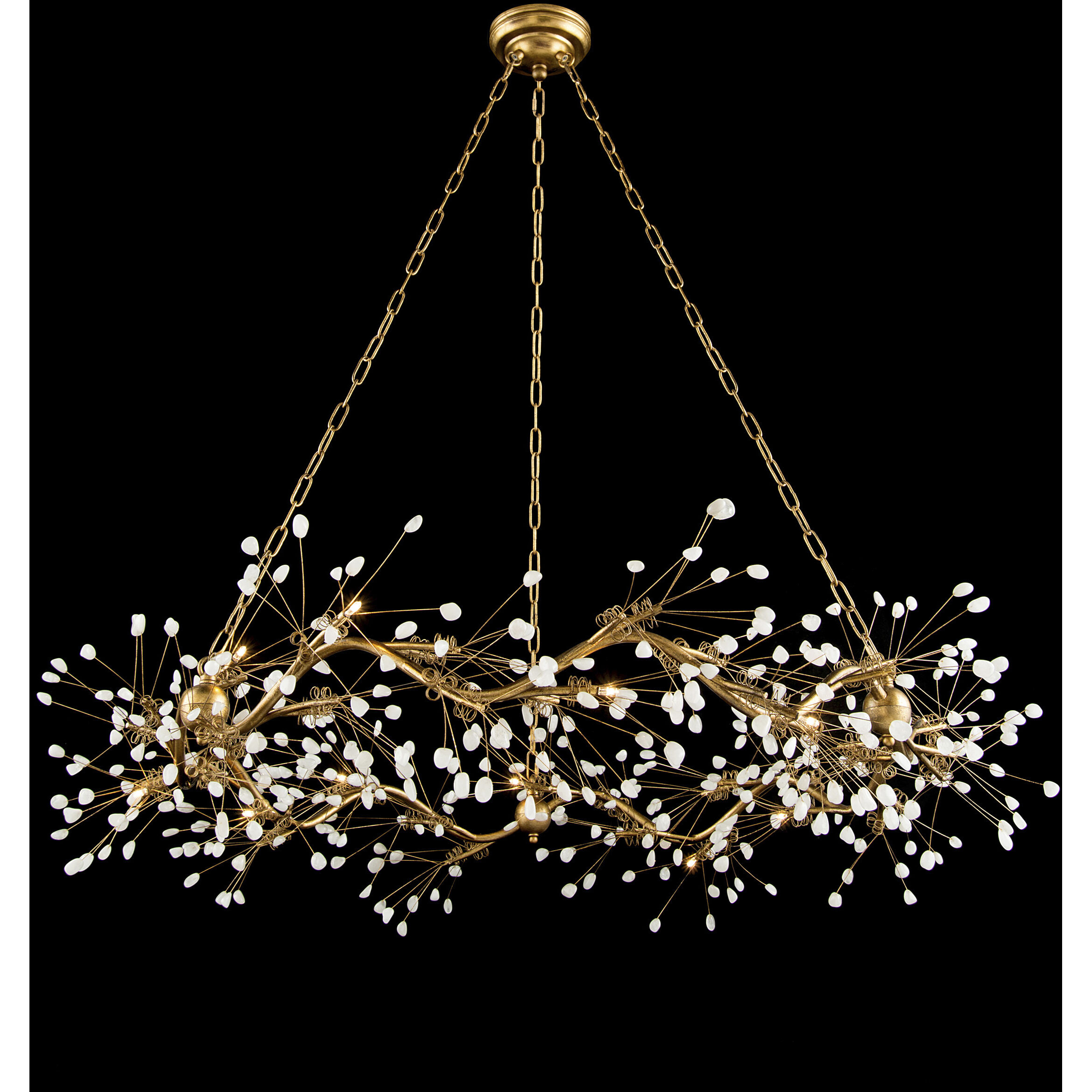 Waving 12 Light Stone Chandelier Ceiling Light 