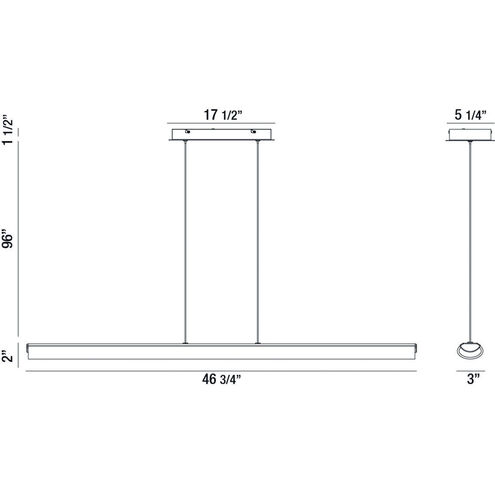 Landor LED 3 inch Chrome Pendant Ceiling Light, Large