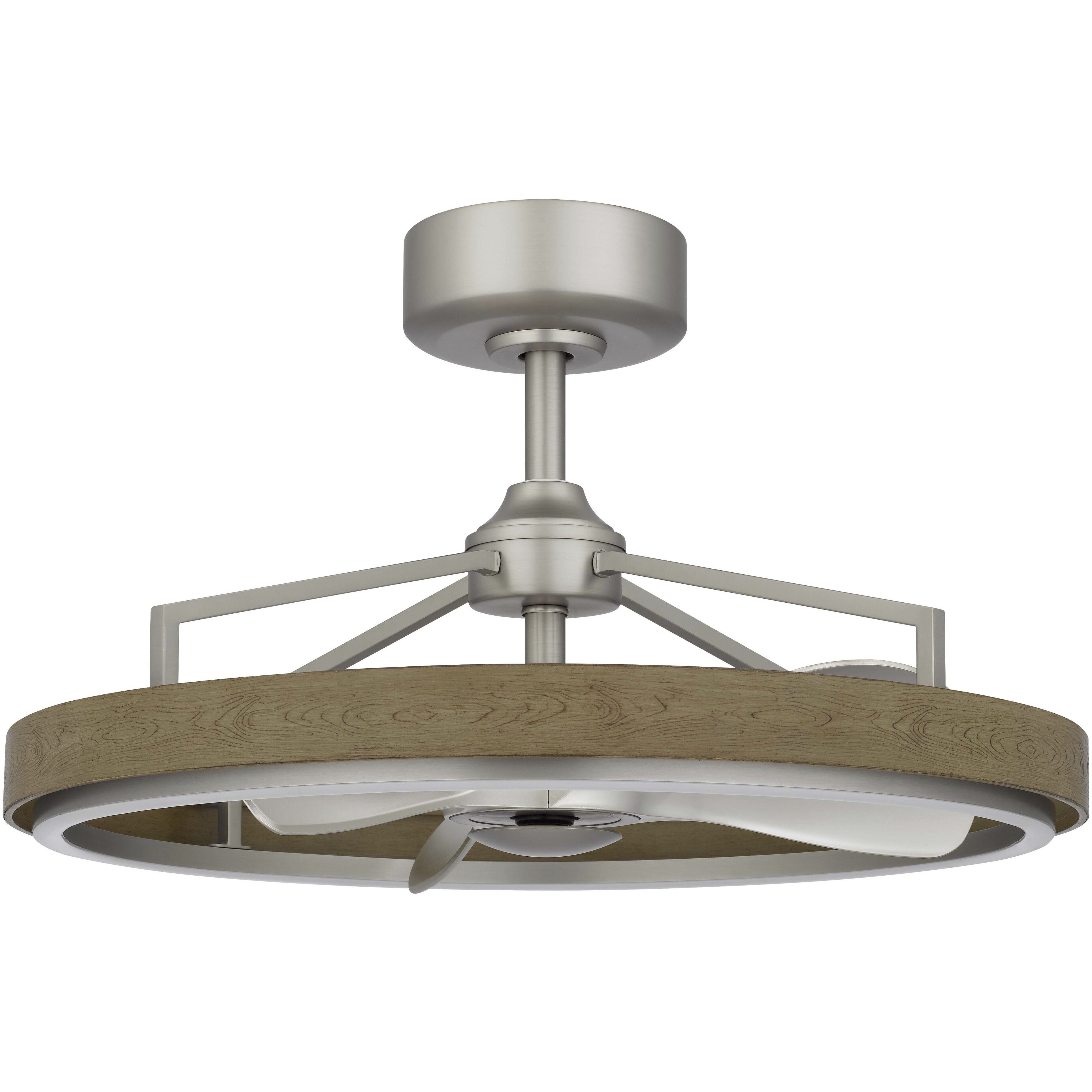Arroyo 27 inch Brushed Steel Ceiling Fan Light