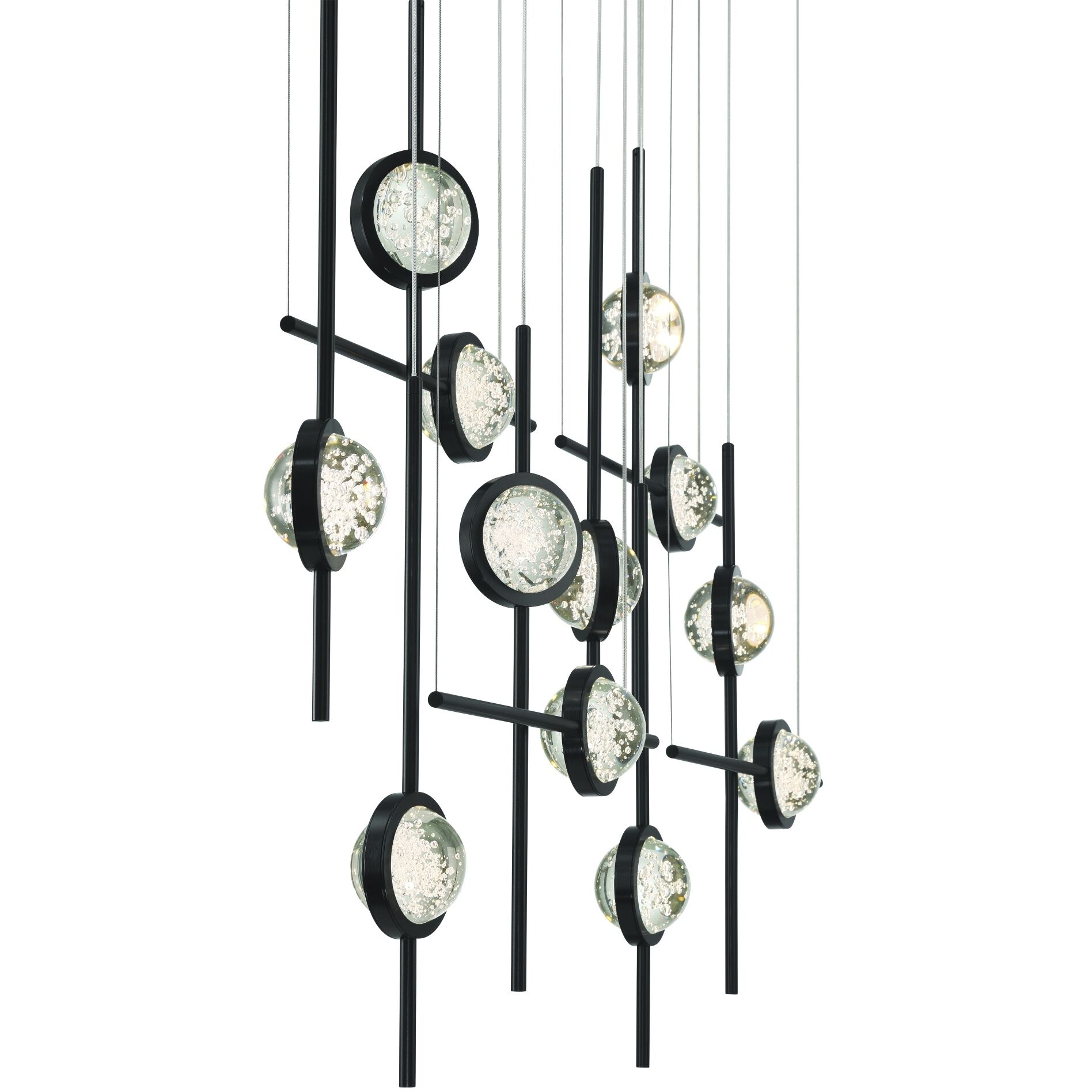 Barletta 12 Light 7.75 inch Black Chandelier Ceiling Light
