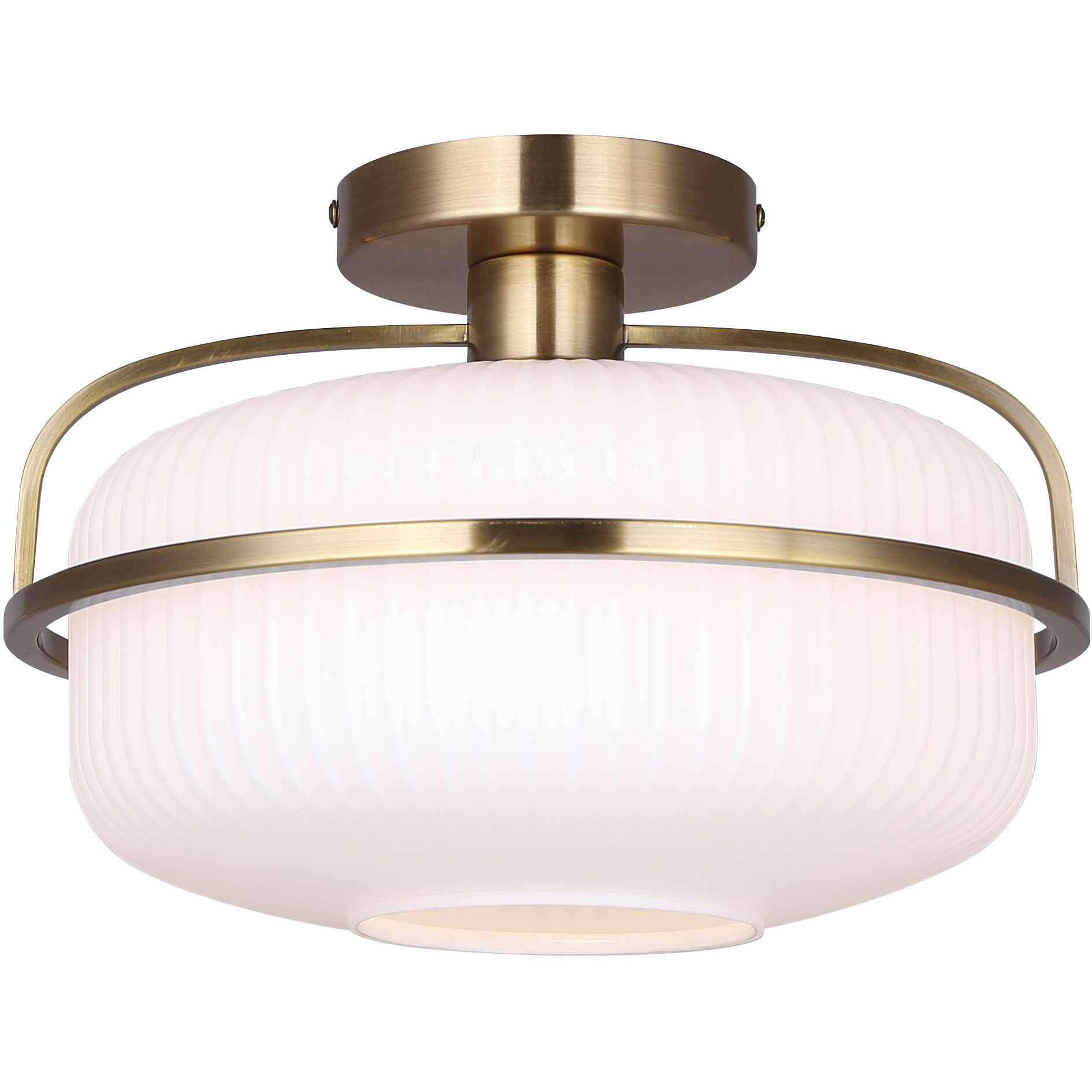 Eve 1 Light 12 inch Gold Semi-Flush Mount Ceiling Light