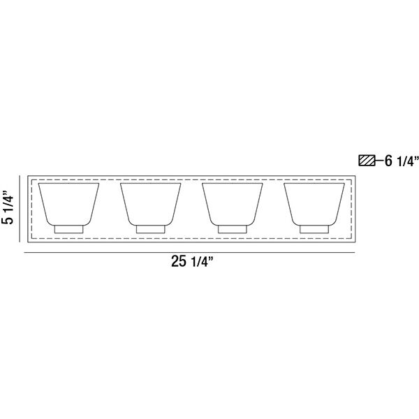 Trent LED 25 inch Chrome Vanity Light Wall Light