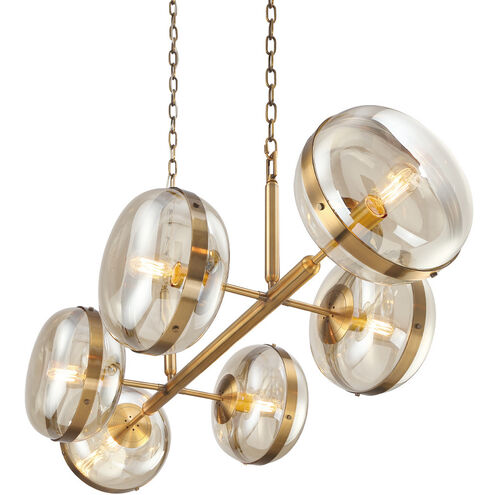 Nottingham 6 Light 21.75 inch Brass Chandelier Ceiling Light