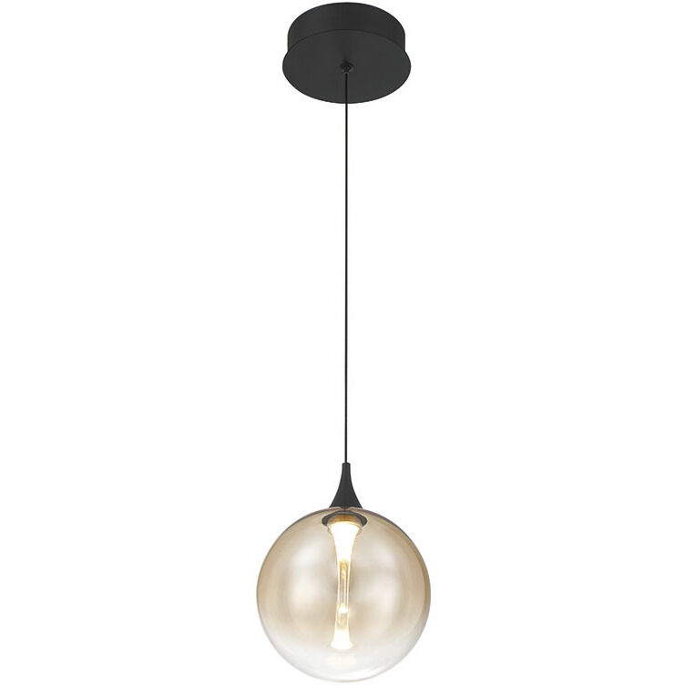 Iissa LED 6.25 inch Matte Black Pendant Ceiling Light in Amber