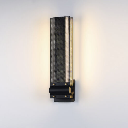Admiral 1 Light 19 inch Black and Gold Outdoor LED Wall Sconce