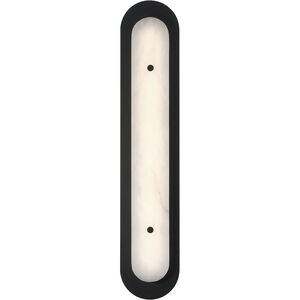 Tramore 1 Light 30 inch Black Outdoor Wall Sconce in Alabaster
