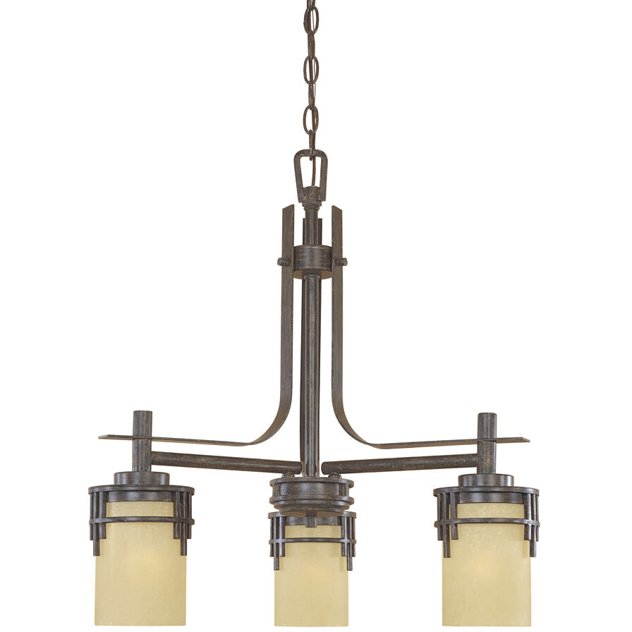 Mission Ridge 3 Light 23 inch Warm Mahogany Chandelier Ceiling Light