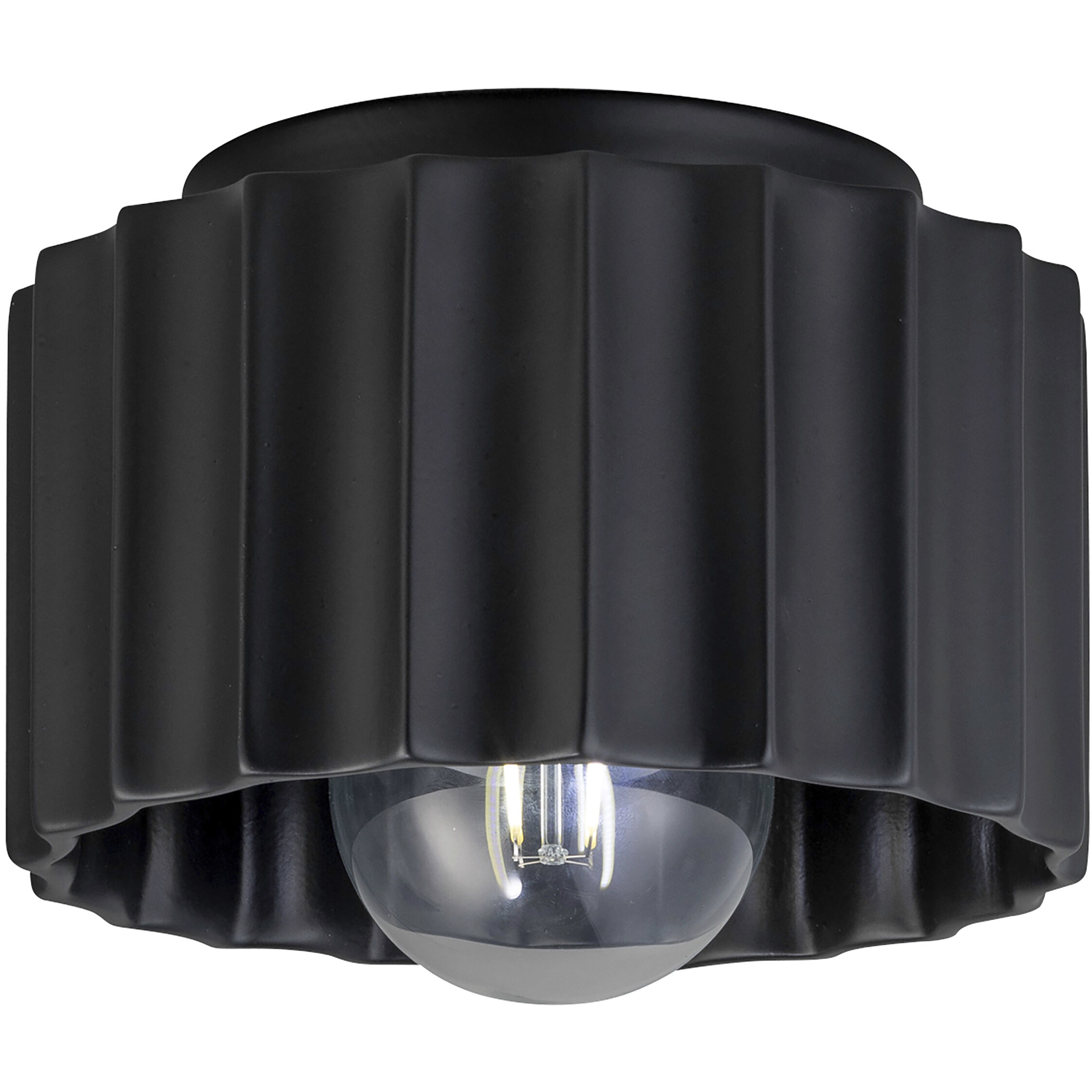 Radiance Collection 1 Light 8 inch Carbon Matte Black Outdoor Flush-Mount