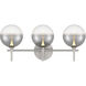 Iissa 3 Light 23.63 inch Satin Nickel Vanity Light Wall Light in Smoke